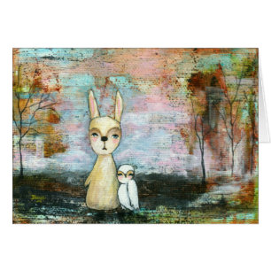 Baby Rabbit Baby Owl Whimsical Woodland Creatures