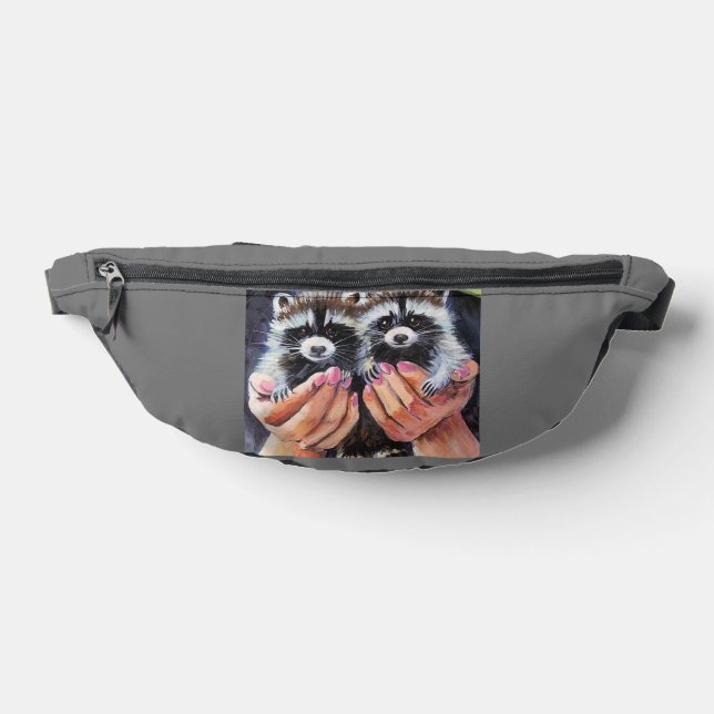 Baby raccons in hands Fanny Packs (Lay Down)