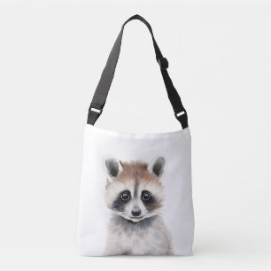 Baby Raccoon Portrait Crossbody Bag