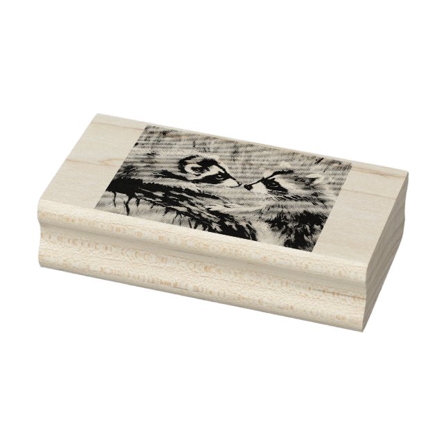 Baby Raccoons Rubber Stamp (Stamp)