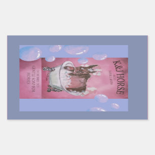 baby racehorse mare bath soap rectangular sticker