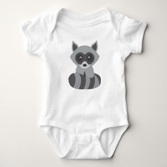 Baby Racoon Baby Bodysuit (Front)