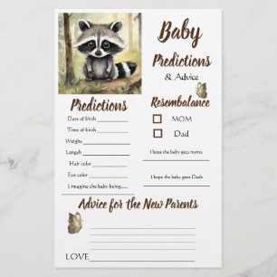 Baby Racoon Baby Predictions Advice Card