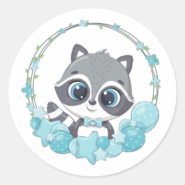 Baby Racoon  Classic Round Sticker (Front)
