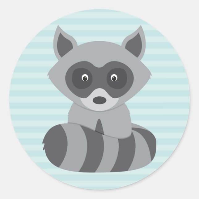 Baby Racoon Classic Round Sticker (Front)