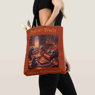 Baby Racoon Halloween Party at Home candy gift Tote Bag