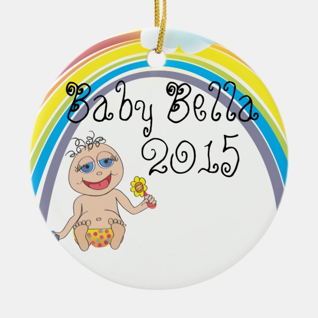 Baby Rainbow Cartoon Ceramic Tree Decoration (Front)