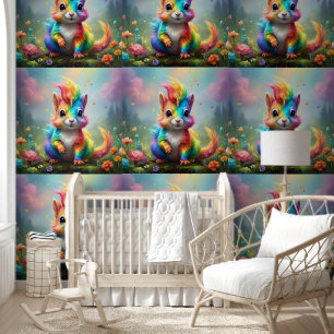Baby Rainbow Coloured Unicorn Squirrel, Wallpaper