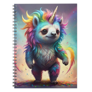 Baby Rainbow Unicorn Sloth, Notebook