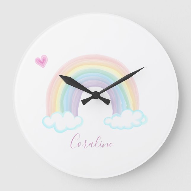 BABY RAINBOW WATERCOLORS CLOCK (Front)