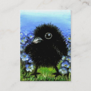 Baby raven ACEO prints Business Card