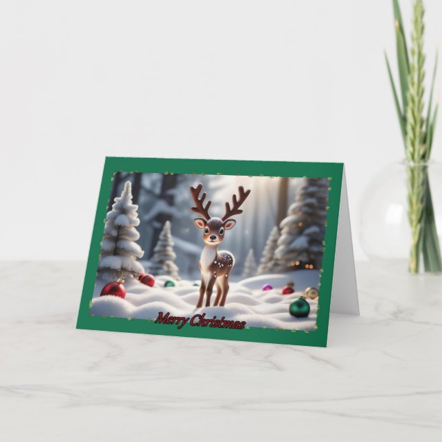 Baby Reindeer Christmas Card (Front)