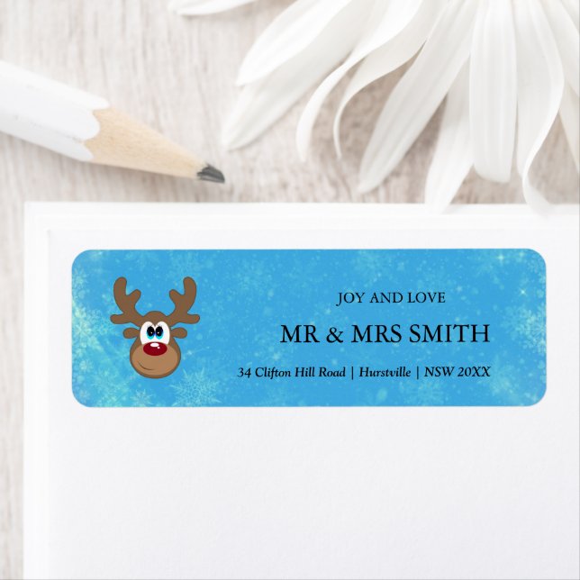 Baby reindeer snowy background (Insitu)