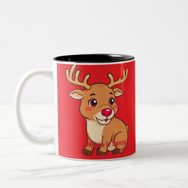 Baby reindeer Two-Tone coffee mug (Left)