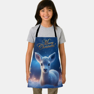 Baby Reindeer with Merry Christmas greeting Apron