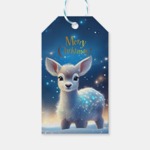 Baby Reindeer with Merry Christmas greeting Gift Tags