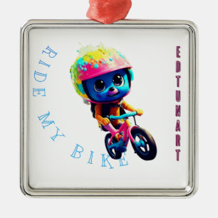 Baby Ride my bike Metal Tree Decoration