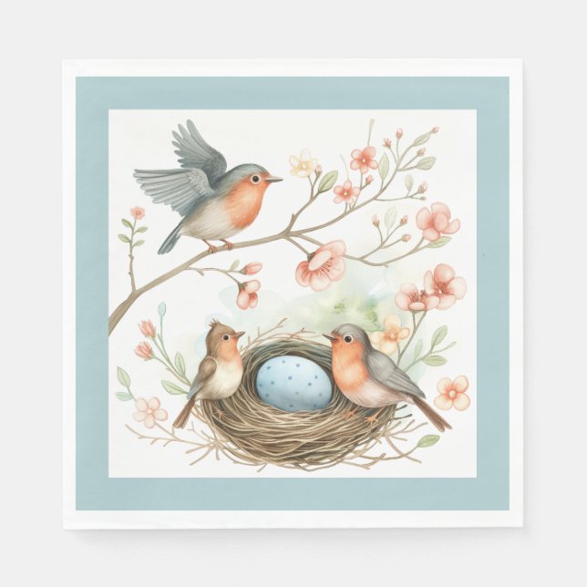 Baby Robin Celebration Napkins (Front)