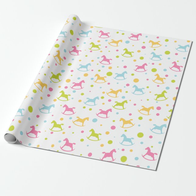 Baby Rocking Horses Wrapping Paper (Unrolled)