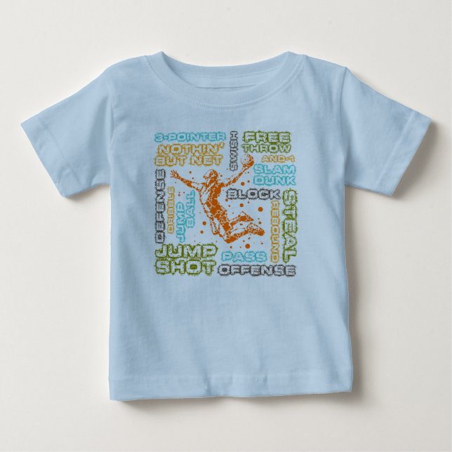 Baby Romper, Basketball T-Shirt (Front)
