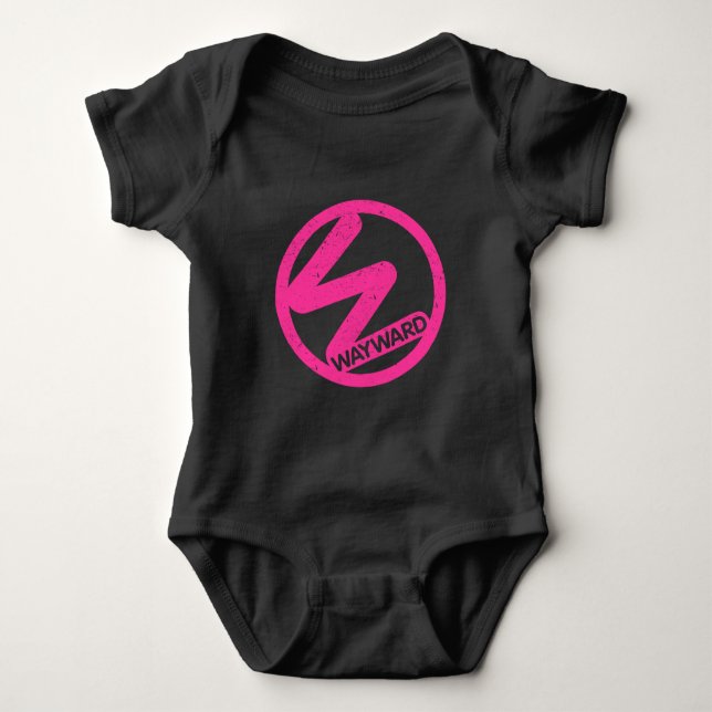 Baby Romper Pink Wayward Logo  Baby Bodysuit (Front)