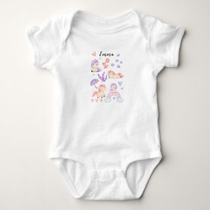 Baby romper unicorn sweet rosa girls bodysuit