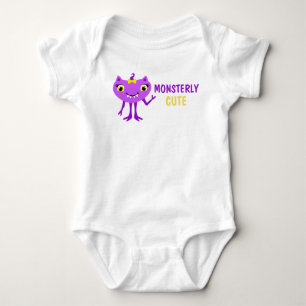 Baby Romper With Cute Purple Monster Girl Bodysuit