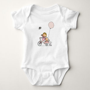 Baby rompertje with little children on tricycle baby bodysuit