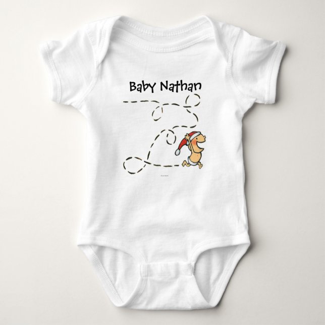 Baby Running On Christmas Morning Bodysuit (Front)