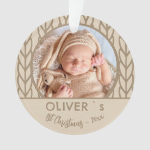 Baby`s 1st Christmas Knitting Photo Ornament