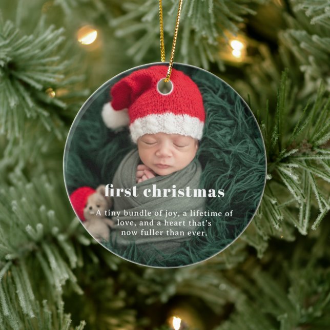 Baby’s 1st Christmas | Sentimental Photo Keepsake  Ceramic Tree Decoration (Tree)