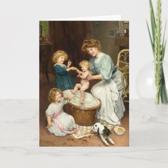 Baby’s Bath Time | Arthur John Elsley Card (Front)