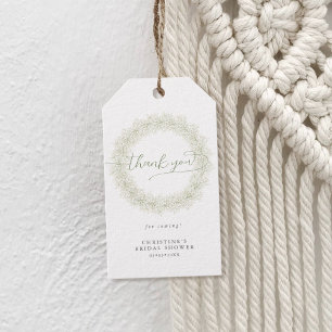 Baby’s Breath Wreath Bridal Shower Thank You Gift Tags