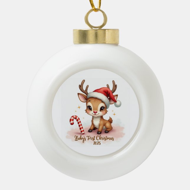 Baby’s First Christmas 2025 – Ceramic Ornament (Front)