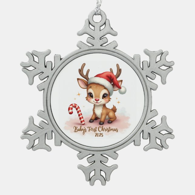 Baby’s First Christmas 2025 – Snowflake Ornament (Front)