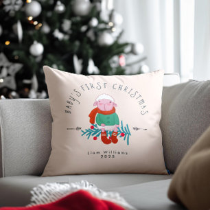 Baby’s First Christmas Adorable Lamb  Ornament Cushion