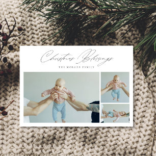 Baby’s First Christmas Blessings Family Photo Holiday Card