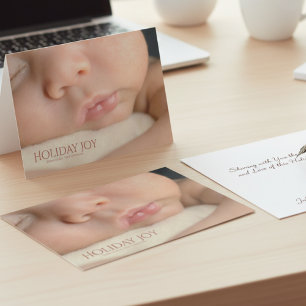 Baby’s First Christmas Holiday Joy Photo Christmas Thank You Card