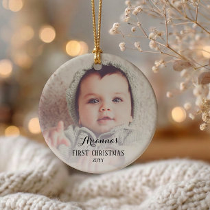 Baby’s First Christmas Personalised Photo Ceramic Tree Decoration