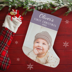 Baby`s First Christmas Photo Small Christmas Stocking