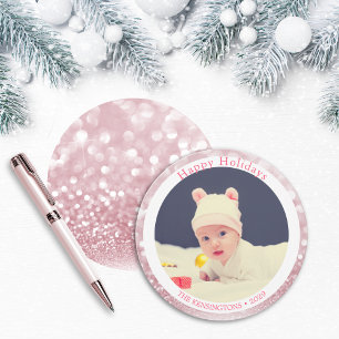 Baby’s First Christmas Round Holiday Photo Card