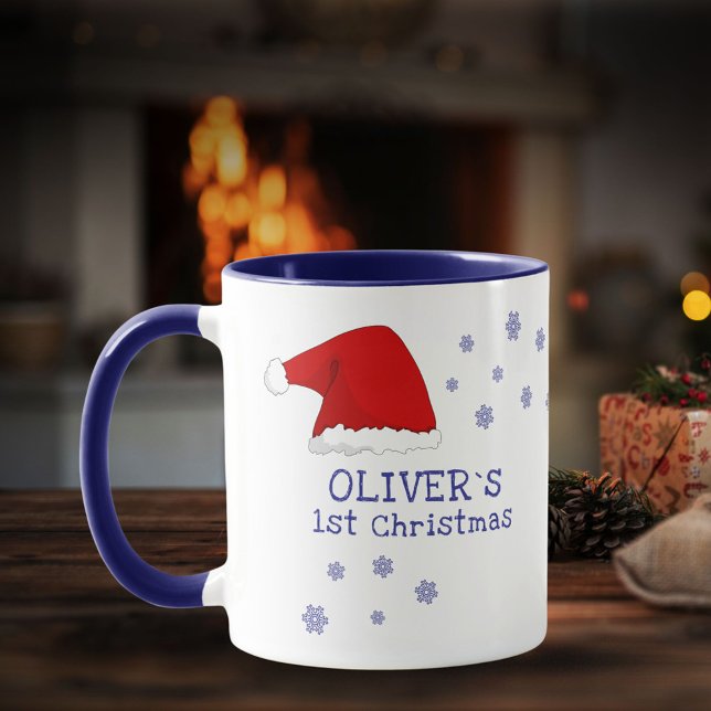 Baby`s First Christmas Santa Hat Snowflake Coffee  Mug (Creator Uploaded)