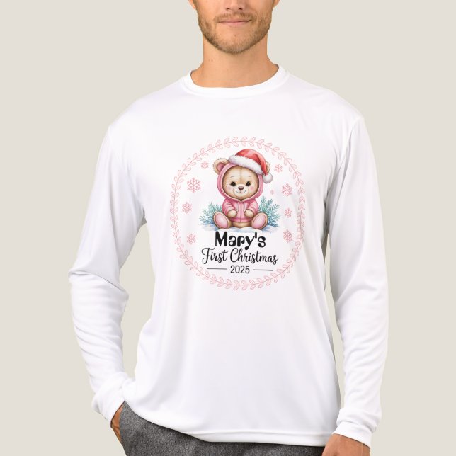 Baby’s First Christmas Tee for Men –Editable (Front)