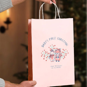 Baby’s First Christmas Woodland Friends  Medium Gift Bag