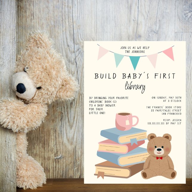 Baby´s First Library Book Themed Baby Shower Invitation (Creator Uploaded)