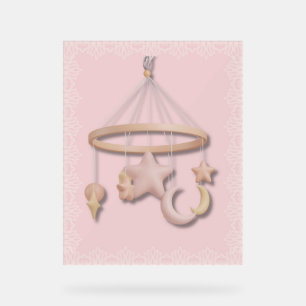 Baby’s First Mobile   Moon and Stars Pastel Nurser Acrylic Sign