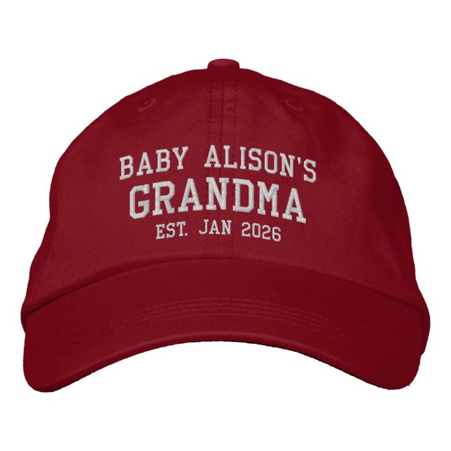 Baby’s Grandma Custom Embroidered Hat (Front)