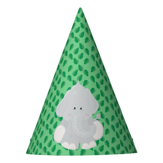 Baby Safari Animals Party | Elephant Party Hat (Front)