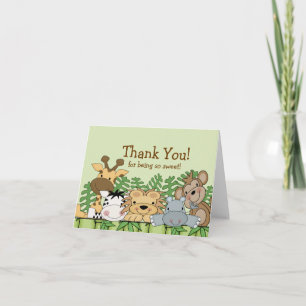 Baby Safari Animals Thank You Note Card