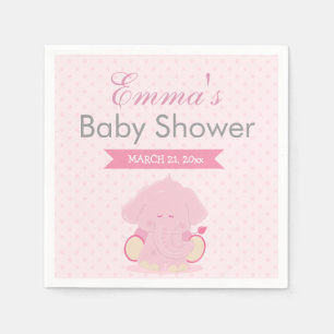 Baby Safari Pink Sleepy Elephant Napkin